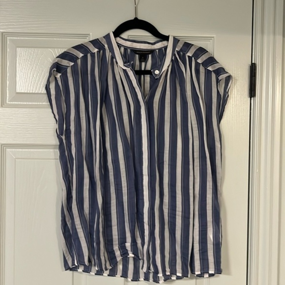 Striped Banana Republic Oversized Ramie blouse